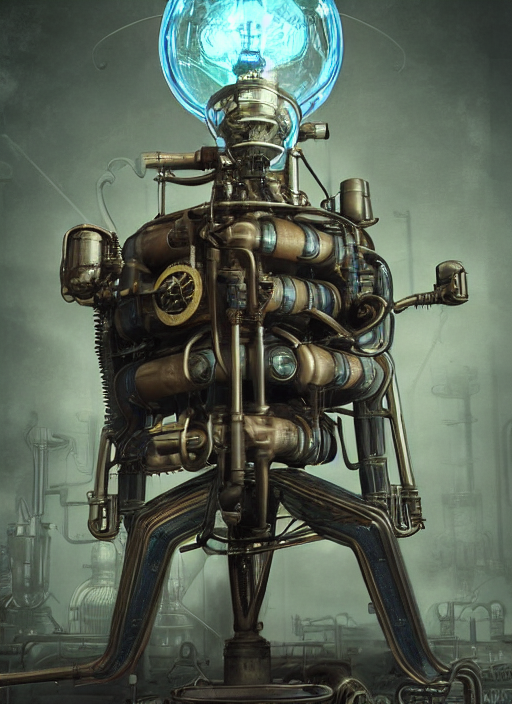 prompthunt: steampunk portrait of nikola tesla as a mad scientist working  on a giant robot from bioshock, au naturel, hyper detailed, digital art,  trending in artstation, cinematic lighting, studio quality, smooth render,
