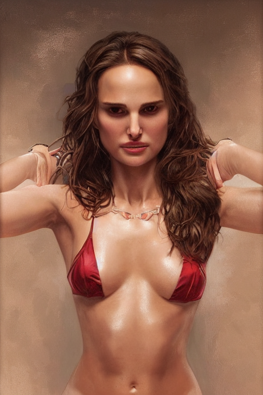 prompthunt: sexy painting of natalie portman, bikini, ultra realistic,  sharp details, subsurface scattering, intricate details, warm lighting,  beautiful features, highly detailed, photorealistic, octane render, 8 k,  unreal engine, art by artgerm and