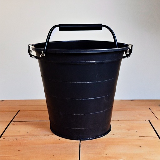 huge black bucket for crying lots of tears