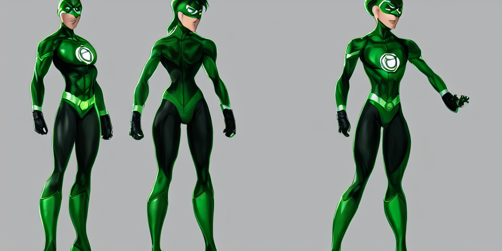full body exaggerated outfit, female green lantern character clean concepts by senior concept artist in the anime film, suit, powers, glowing, stronge, smooth, high detail, featured on artstation