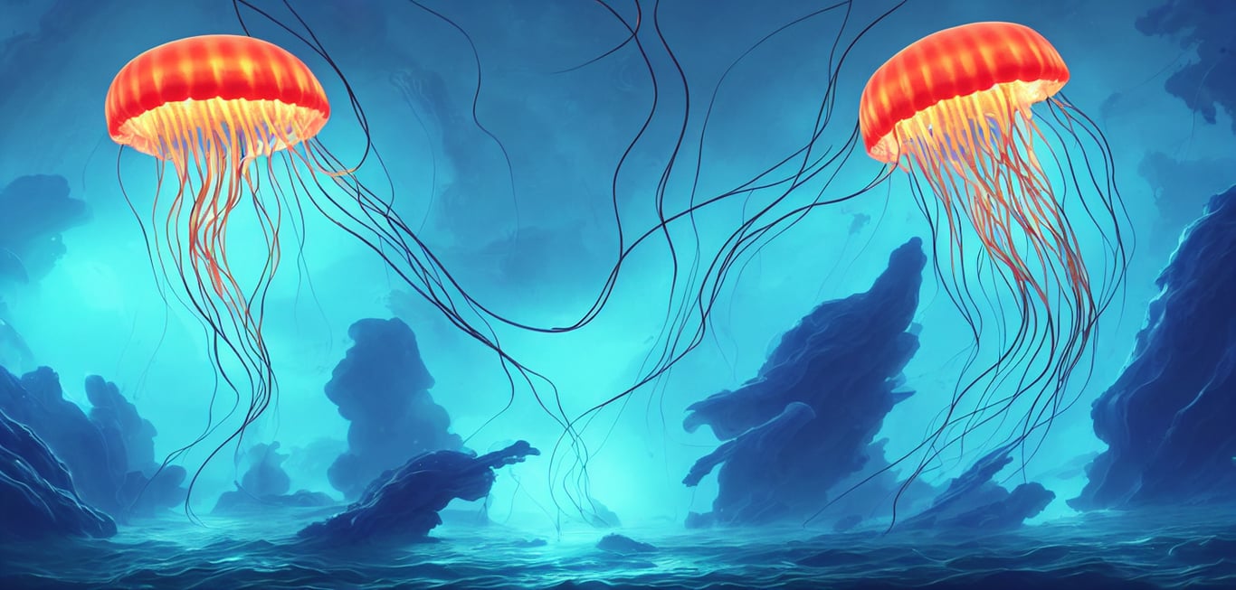Deep Sea Glowing Jellyfish