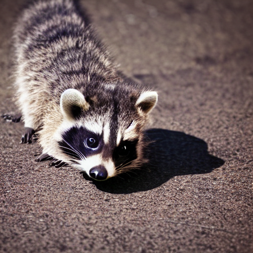 prompthunt: a cute baby raccoon playing with a white sneaker shoe, strings  undone, 5 0 mm f 1. 4, soft lighting