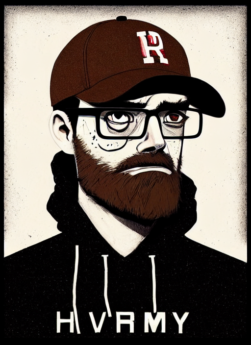 prompthunt: highly detailed portrait of grumpy mr robot, baseball cap,  overgrown stubble, old, thick square glasses, by atey ghailan, by greg  rutkowski, by greg tocchini, by james gilleard, by joe fenton, by