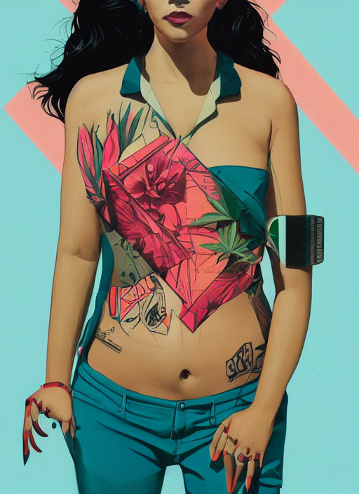 verachten vergaan goochelaar prompthunt: 2017 Gorgeous Miami Woman by Sachin Teng x Adidas :5  attractive, sexy, thicc, thotty, shiny, indie, stylish, designer , green,  tattoos, smoke, marijuana, asymmetrical, Matte Painting , geometric shapes,  hard edges,
