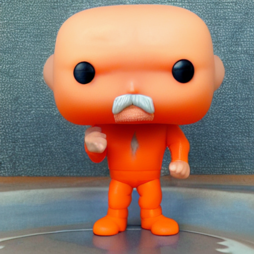 funko pop bald man with an orange beard and funko pop box
