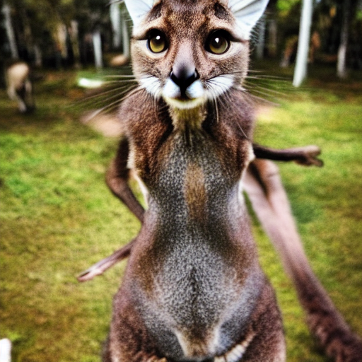 prompthunt a kangaroo cat hybrid, animal photography