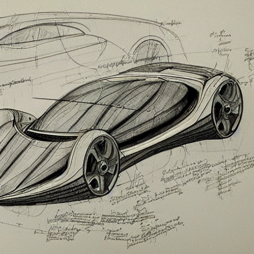 futuristic car sketch