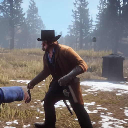 prompthunt: Arthur Morgan punching Micah Bell, Red Dead Redemption 2 4K  details