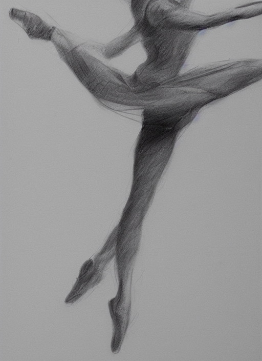 prompthunt: gorgeous graceful graphite gesture drawing of a ballerina  dancing through time and space, highly detailed, smooth, focus