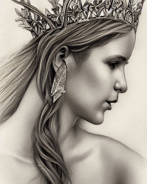 queen-crown-pencil-sketch