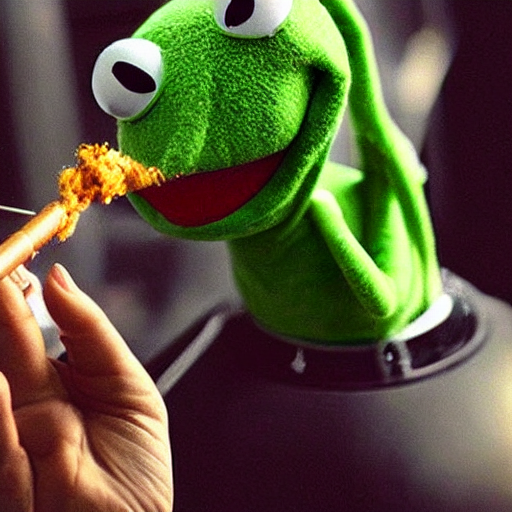 prompthunt: kermit the frog smoking a hookah, ultra realistic