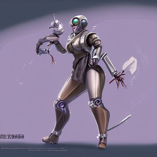 prompthunt: robot swashbuckler, female, robot, fantasy, d & d, concept art,  matte, illustration, character art,