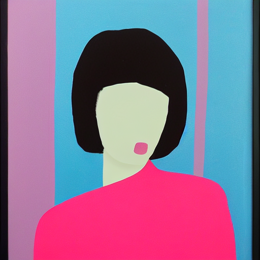 Gary Hume painting, female portrait, chic colours