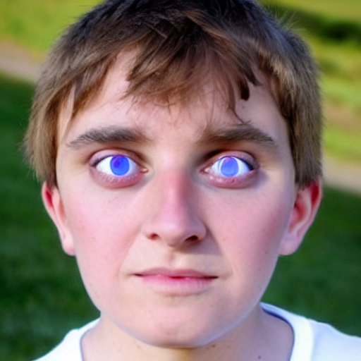 young boy with big googly eyes, Stable Diffusion