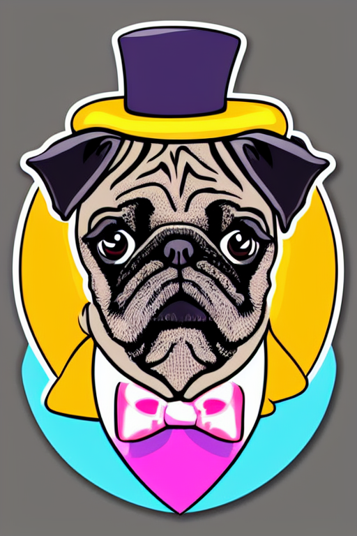 Pug in hotsell a top hat