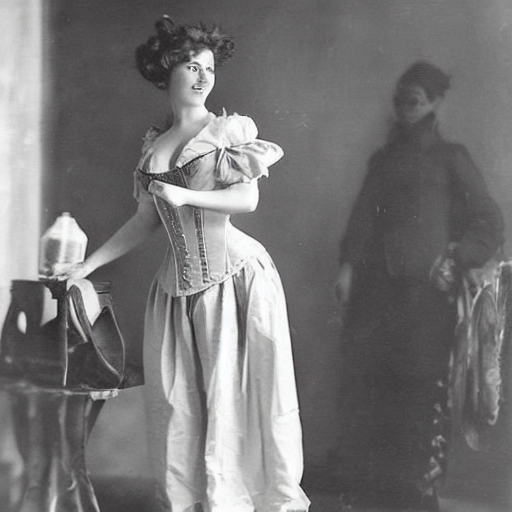 prompthunt: imagine how much more women could have accomplished if it  wasn't for corsets, girdles, bras and high heels.