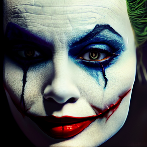 prompthunt: an intricate photograph of margot robbie as the joker with ...