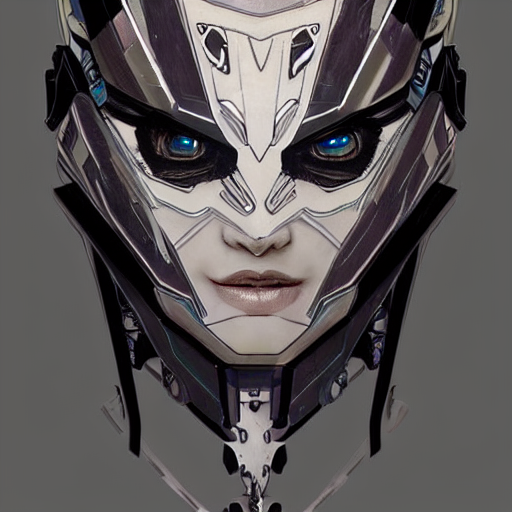 a female transformer with a face tattoo, hollow eyes, very symmetrical face, highly detailed, by steven zavala, by matt tkocz, by shane baxley, metal gear solid, transformers cinematic universe, pinterest, deviantart, artstation, concept art world _ h 7 5 0