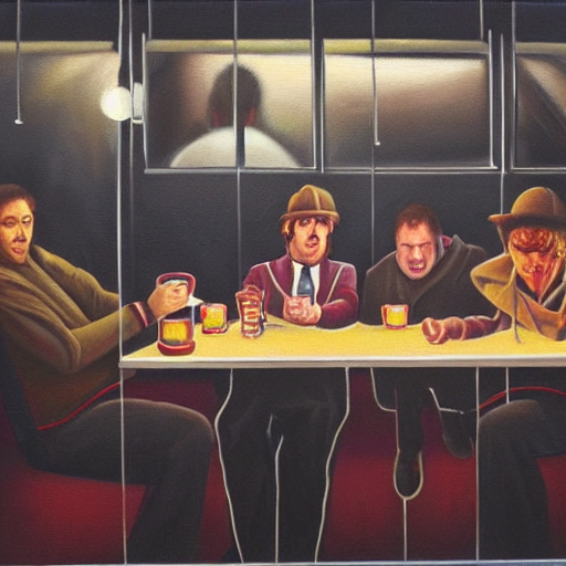 prompthunt An oil painting of Boulevard of Broken Dreams by Gottfried Helnwein, four WWF