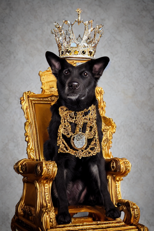 Dog on throne deals