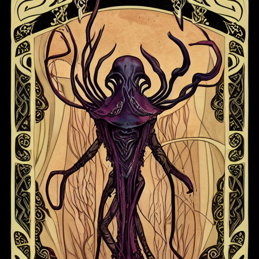 prompthunt: mindflayer, D&d, art nouveau,