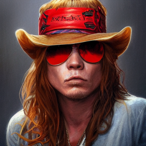 prompthunt axl rose portrait guns n roses, intricate, highly detailed
