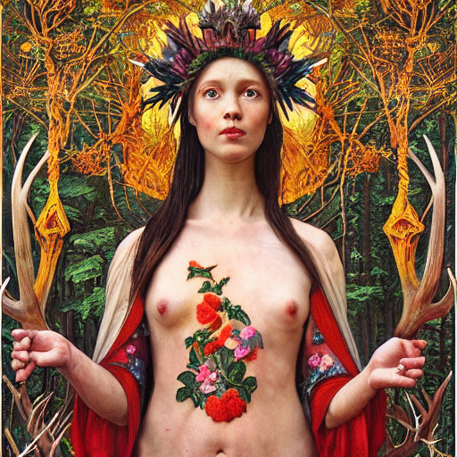Gang Fucked Xxx - prompthunt: queen of the forest wearing an antler crown, by Annie  Swynnerton and Nicholas Roerich and (((Donato Giancola))), embroidered  robes, floral tattoos, bioluminescent skin!, elaborate costume, geometric  ornament, symbolist, soft colors, dramati