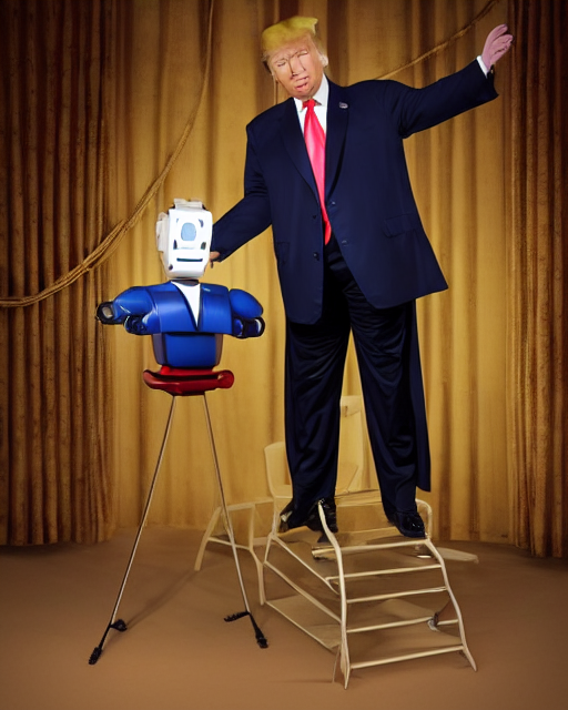 råd Statistisk Grisling prompthunt: Donald Trump as an animatronic Robot, Hyperreal, highly  detailed hands and Face, Full Body, Studio Lighting, in the Style of Disney  Imagineering