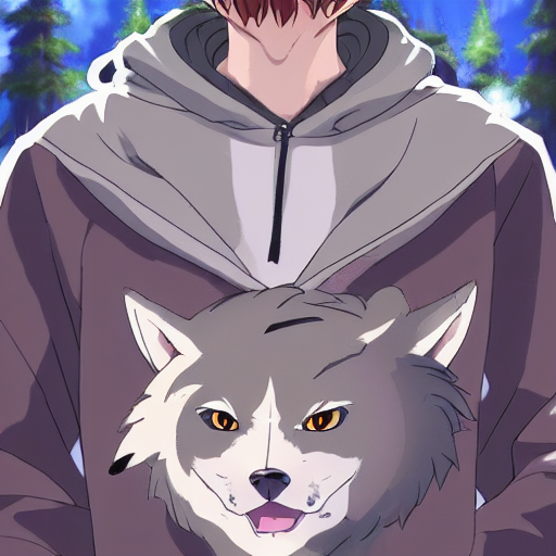 Anime wolf outlet hoodie