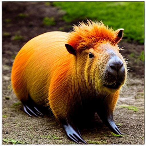 prompthunt A capybara with orange on head