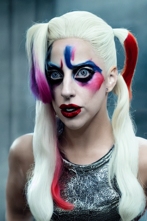 prompthunt: film still of Lady Gaga as Harley Quinn in American Horror Story,  4k