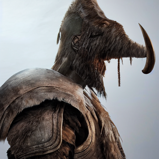 prompthunt: hyperrealistic mixed media image of mammoth tusk and mammoth  hide armor from skyrim, stunning 3 d render inspired art by greg rutkowski  and xiang duan and thomas eakes, perfect facial symmetry,
