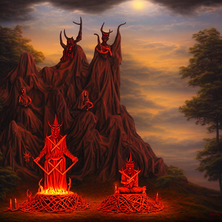 Satanic Ritual Painting