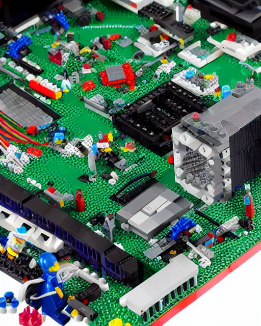 prompthunt: lego set of a modern computer motherboard