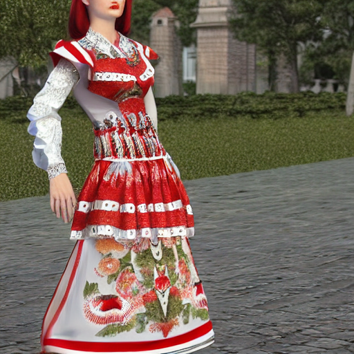 prompthunt ornate serbian traditional dress fashion design