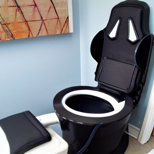 prompthunt gaming chair combined with a toilet
