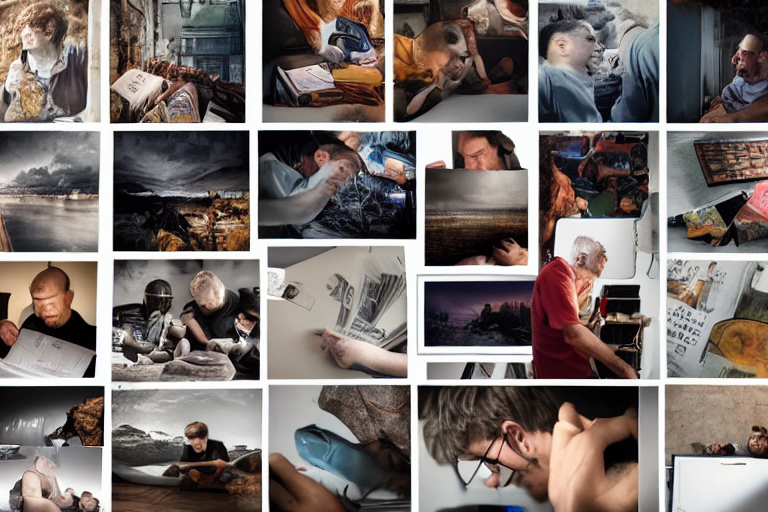 prompthunt: a guy going through all his memories, photorealistic, 1 4 k ...