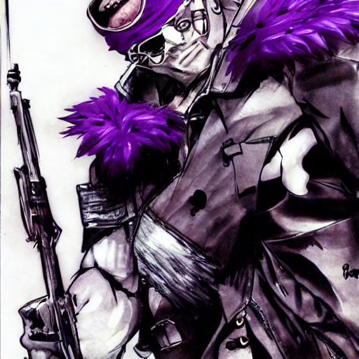 prompthunt: punished bonzi buddy, art by yoji shinkawa