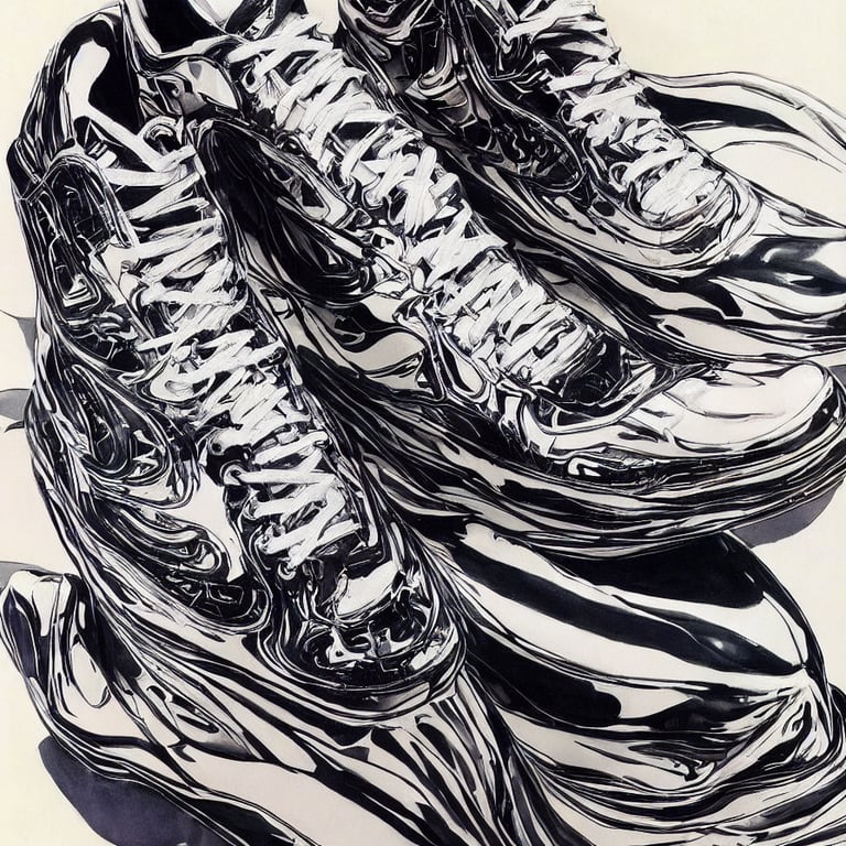 prompthunt: futuristic balenciaga sneakers, nft art, highly detailed, hyper  realistic, art by todd mcfarlane