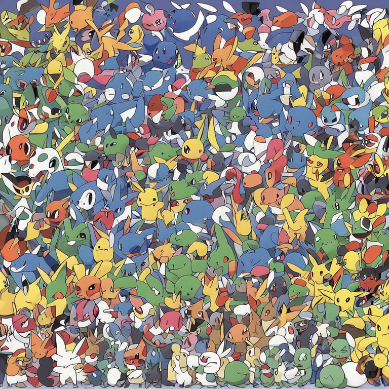 prompthunt: official art of a diverse crowd of Pokemon, by Ken Sugimori,  Bulbapedia