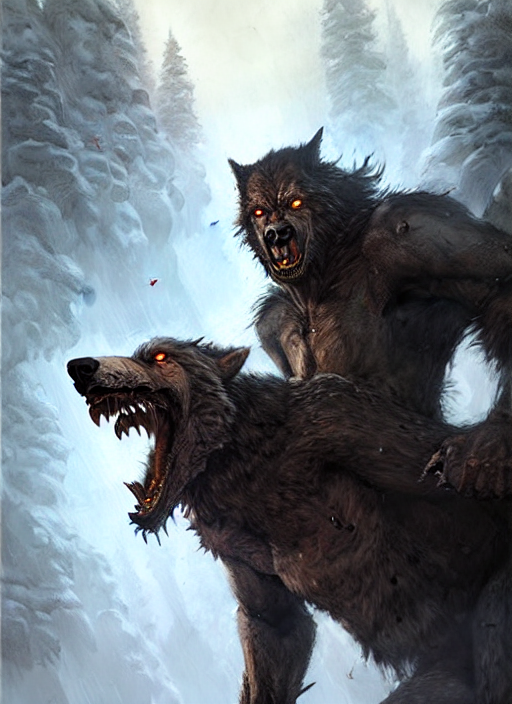 prompthunt rugged werewolf, dnd, fantasy oil _ painting _ unreal _ 5