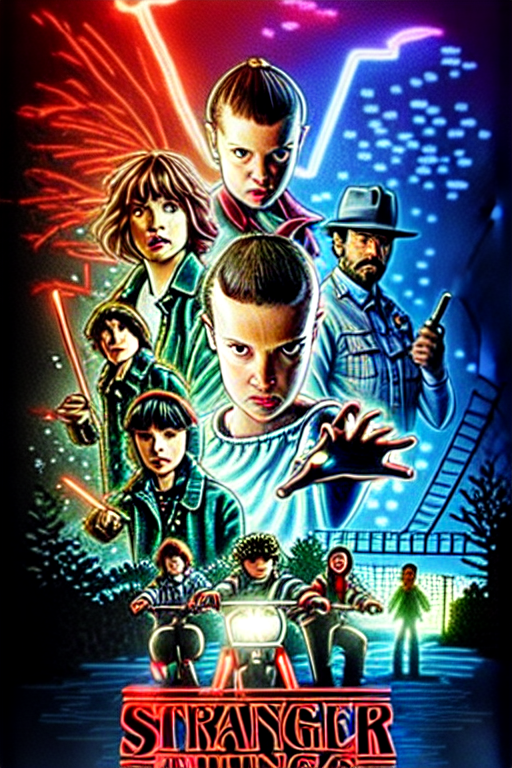 prompthunt: Stranger Things Season 5 Poster, high resolution, hyper  detailed, intricate, photorealistic, all cast members, netfilx !n-9