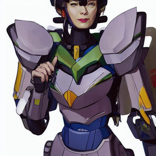 prompthunt: a portrait of a stunning beautiful elite lena headey gundam  pilot, with an intricate, detailed, urban inspired hiphop afro futuristic  helmet, vector behance hd jesper ejsing, rhads, makoto shinkai, lois van