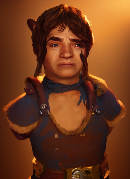 A fantasy comic book style portrait painting of a halfling thief, unreal 5, DAZ, hyperrealistic, octane render, cosplay, RPG portrait, dynamic lighting