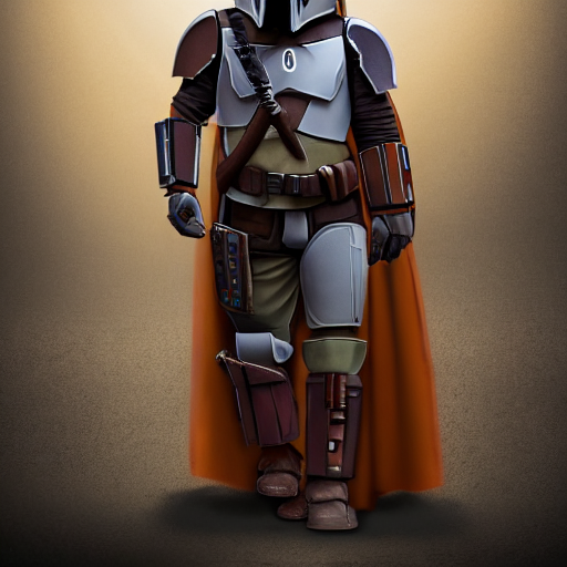 prompthunt highly detailed single picture of grogu wearing mandalorian
