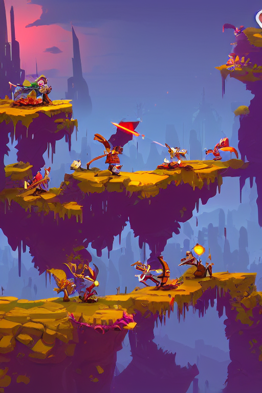 prompthunt side scroller 2d game by dead cells artist Rendering witg