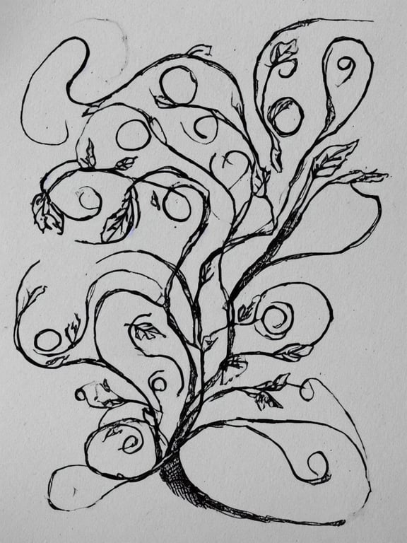 thick tree branch drawing