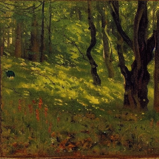 prompthunt: aphex twin on the forest by harriet backer