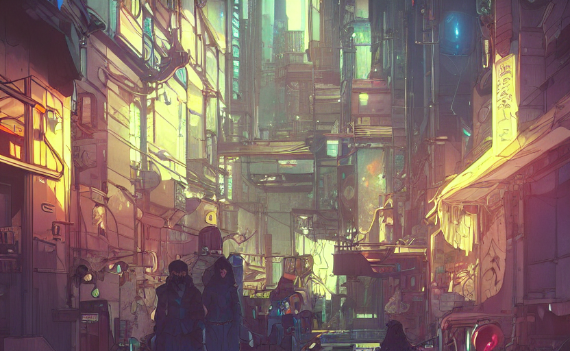 prompthunt: a cat society in a cyberpunk city alleyway in a space opera ...