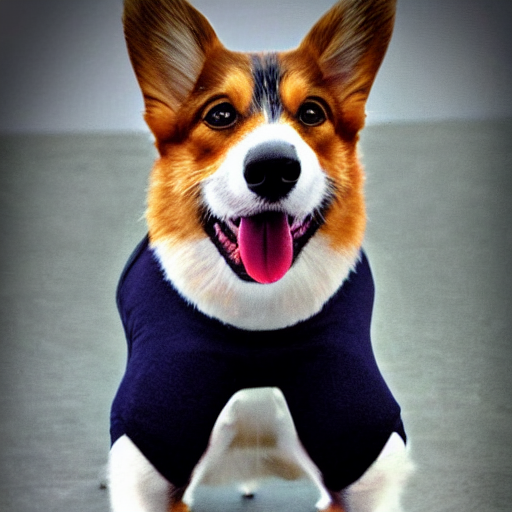 prompthunt: A portrait of a corgi wearing yoga pants, natural lighting,  realistic